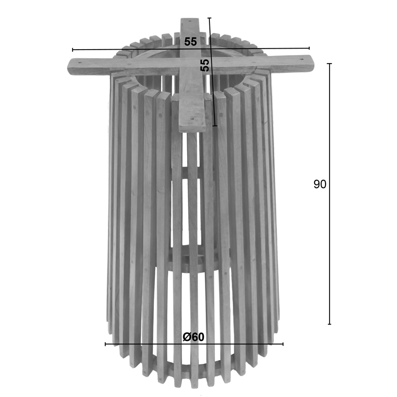 Βάση τραπεζιού μπαρ εσωτερικού χώρου Galy pakoworld mindi ξύλο σε φυσική απόχρωση Φ60x90εκ 6