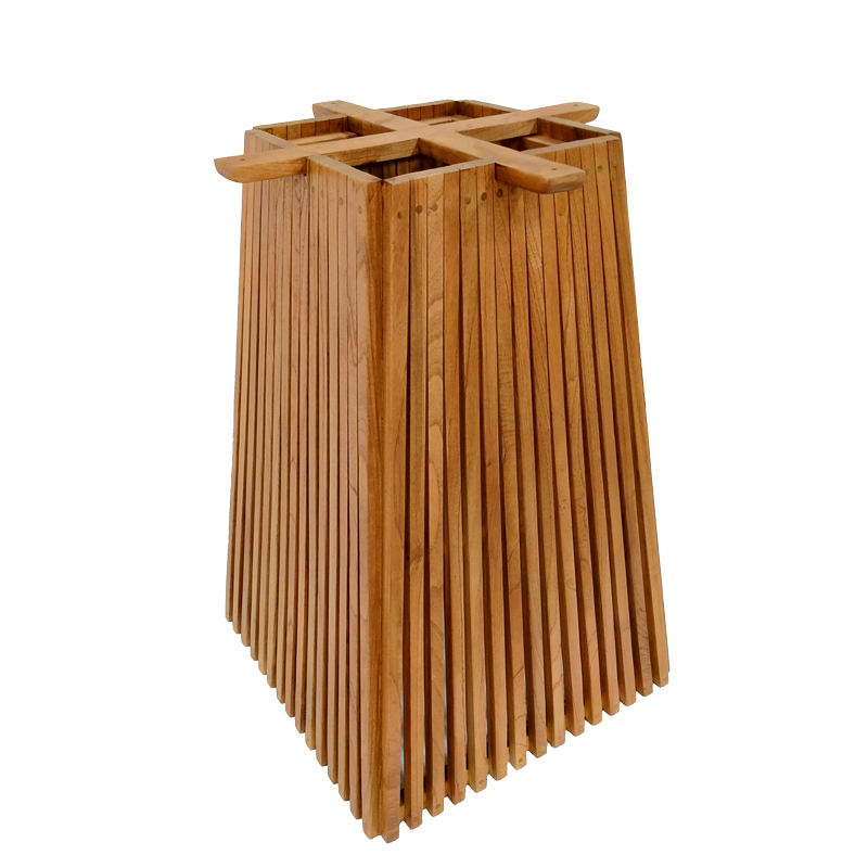 Βάση τραπεζιού μπαρ εσωτερικού χώρου Darius pakoworld mindi ξύλο σε φυσική απόχρωση 60x60x90εκ 1