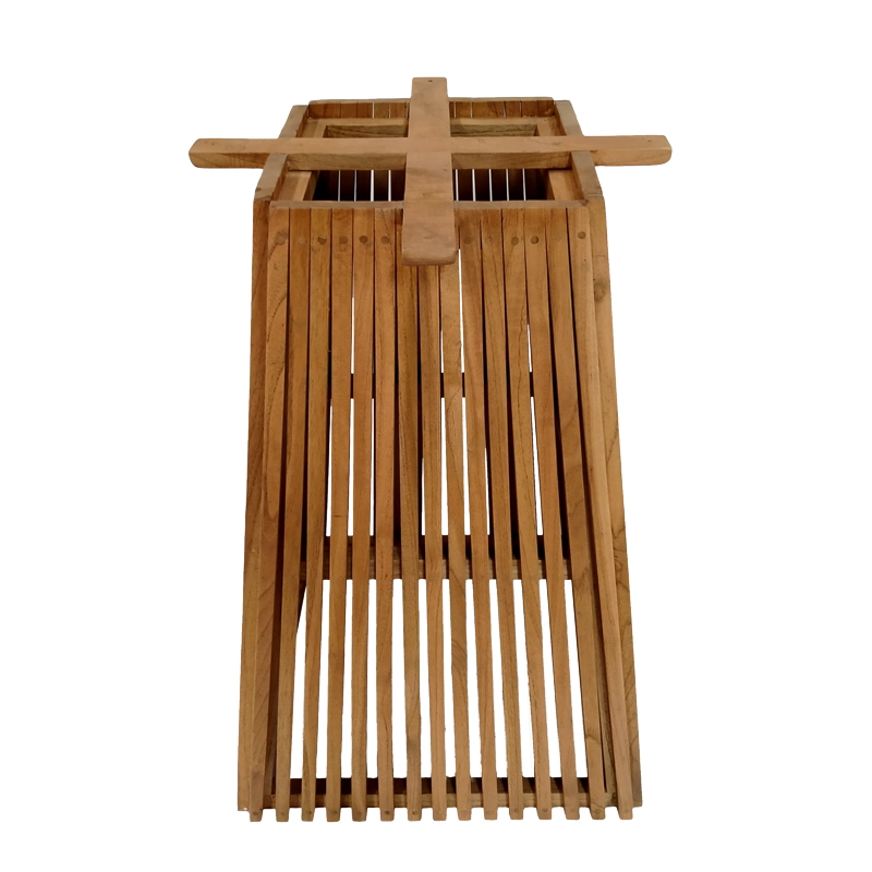 Βάση τραπεζιού μπαρ εσωτερικού χώρου Darius pakoworld mindi ξύλο σε φυσική απόχρωση 60x60x90εκ 2