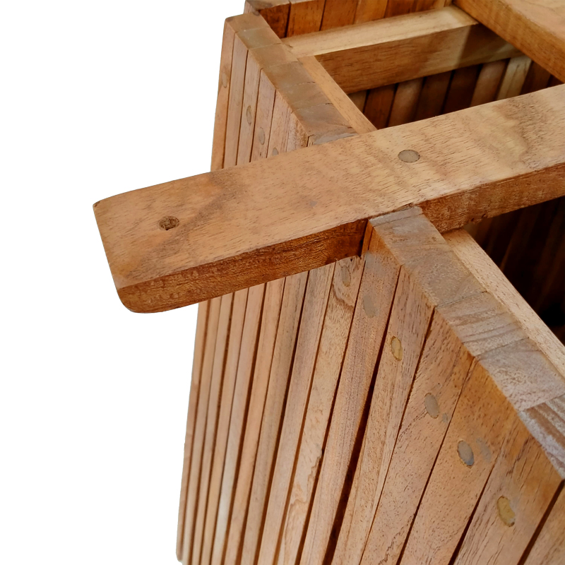 Βάση τραπεζιού μπαρ εσωτερικού χώρου Darius pakoworld mindi ξύλο σε φυσική απόχρωση 60x60x90εκ 4