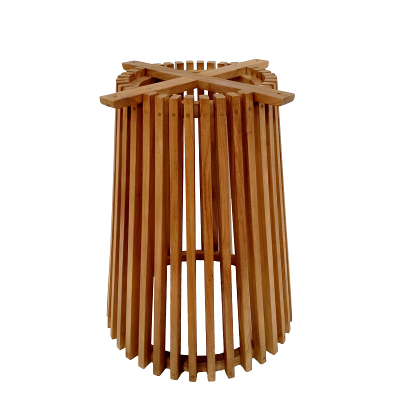 Βάση τραπεζιού εσωτερικού χώρου Galy pakoworld mindi ξύλο σε φυσική απόχρωση Φ60x75εκ 1