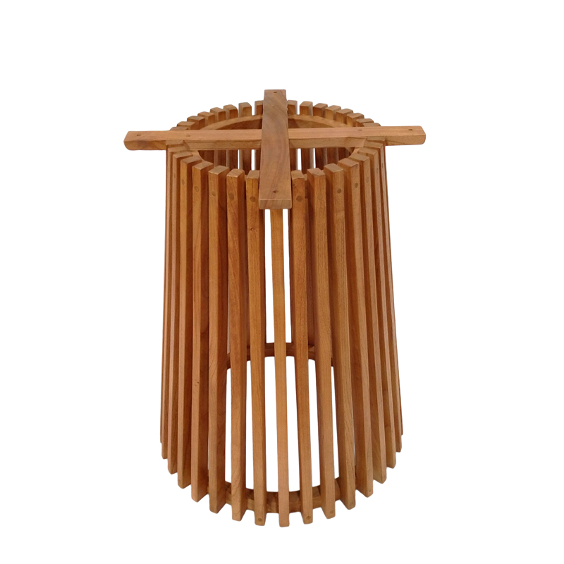 Βάση τραπεζιού εσωτερικού χώρου Galy pakoworld mindi ξύλο σε φυσική απόχρωση Φ60x75εκ 2