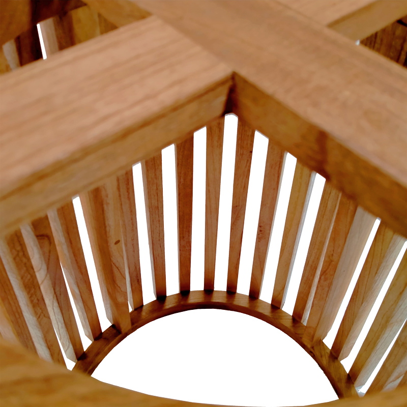 Βάση τραπεζιού εσωτερικού χώρου Galy pakoworld mindi ξύλο σε φυσική απόχρωση Φ60x75εκ 5