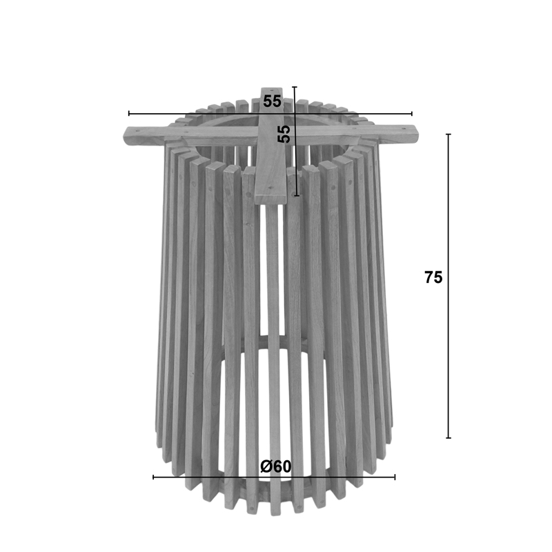 Βάση τραπεζιού εσωτερικού χώρου Galy pakoworld mindi ξύλο σε φυσική απόχρωση Φ60x75εκ 6