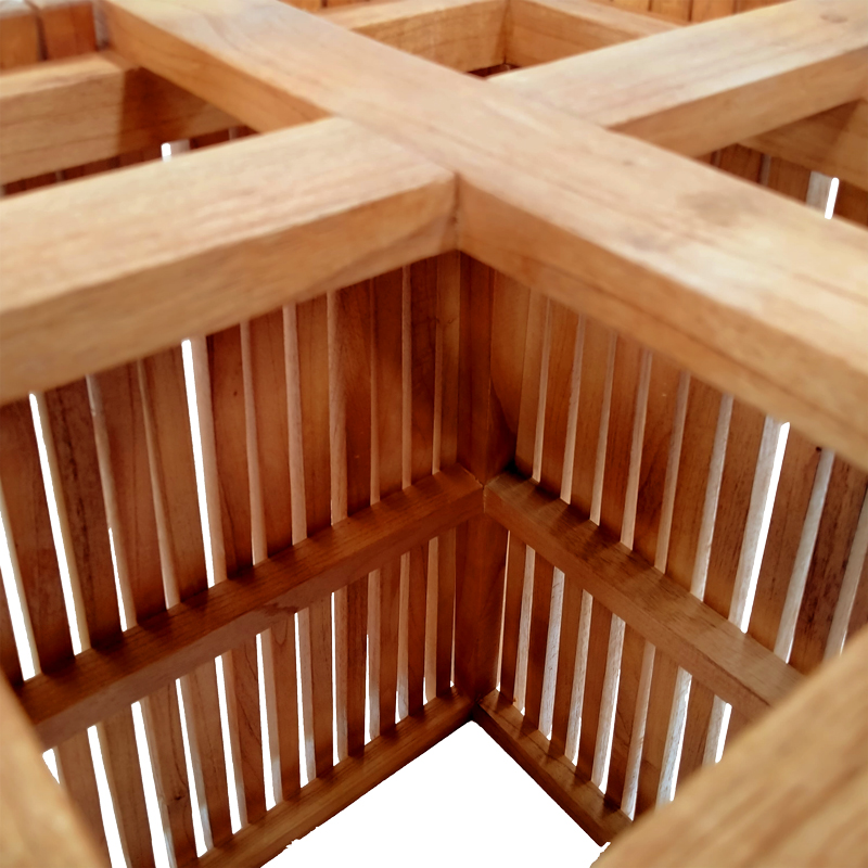 Βάση τραπεζιού εσωτερικού χώρου Darius pakoworld mindi ξύλο σε φυσική απόχρωση 60x60x75εκ 4