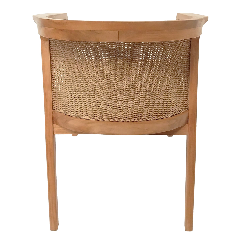 Πολυθρόνα Granny pakoworld teak wood και συνθετικό σχοινί σε φυσική απόχρωση 60x60x82εκ 7