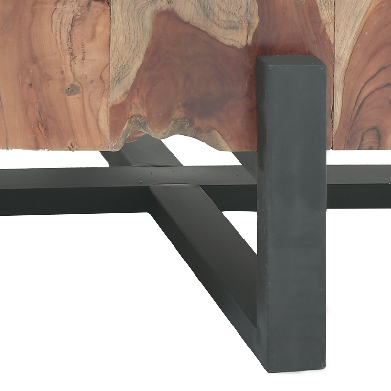 Τραπέζι σαλονιού Borth Inart teak ξύλο σε φυσική απόχρωση 135x90x40εκ 4