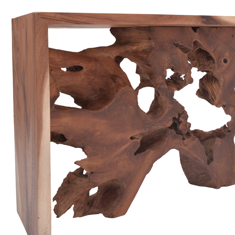 Κονσόλα Jako Inart teak ξύλο σε φυσική απόχρωση 120x40x80εκ 3