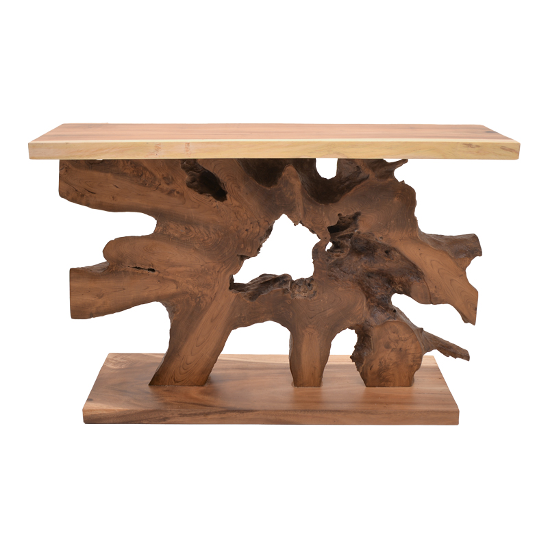 Κονσόλα Nasiol Inart teak ξύλο σε φυσική απόχρωση 120x40x75εκ 3