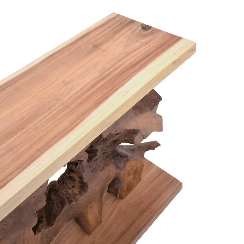 Κονσόλα Nasiol Inart teak ξύλο σε φυσική απόχρωση 120x40x75εκ 5