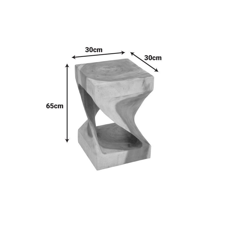 Βοηθητικό τραπέζι Hourian pakoworld suar ξύλο σε φυσική απόχρωση 30x30x65εκ 4