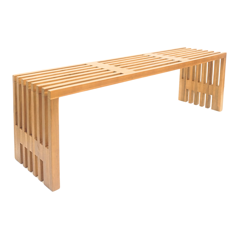 Παγκάκι Zen pakoworld teak ξύλο σε φυσική απόχρωση 140x35x48εκ 1