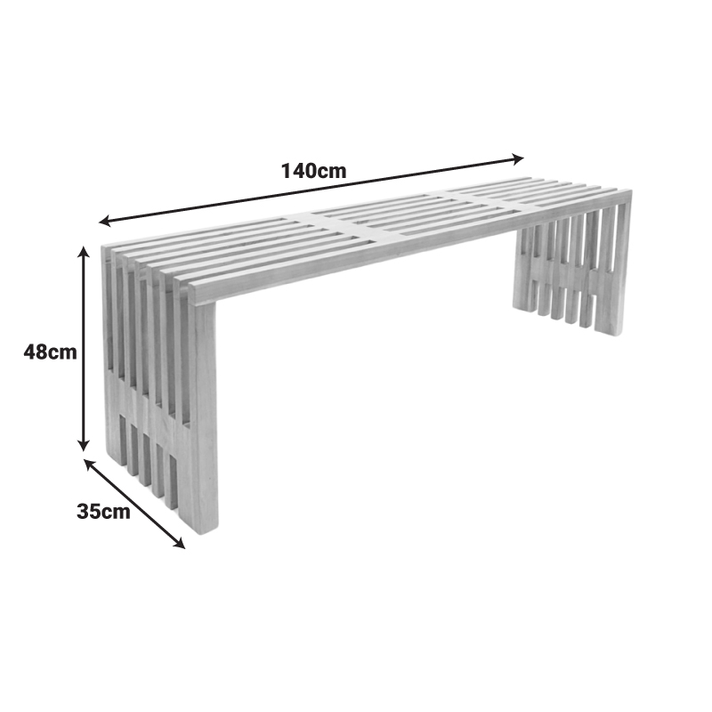 Παγκάκι Zen pakoworld teak ξύλο σε φυσική απόχρωση 140x35x48εκ 6