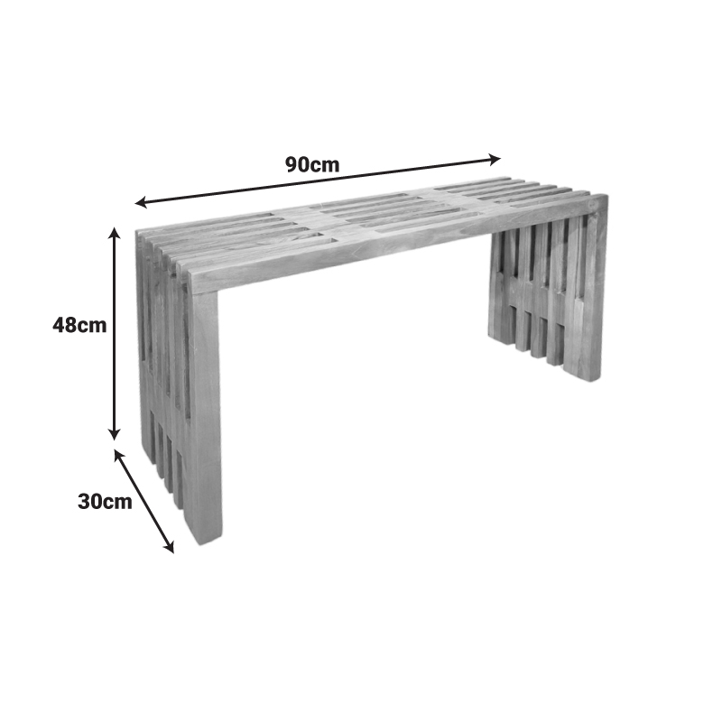 Παγκάκι Zen pakoworld teak ξύλο σε φυσική απόχρωση 90x30x48εκ 4