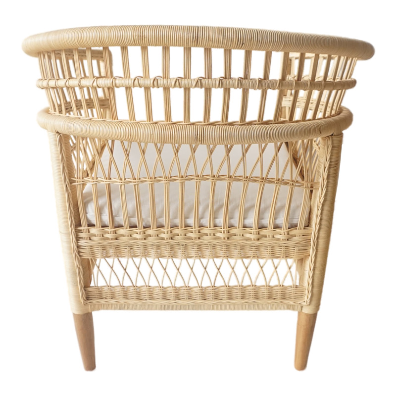 Πολυθρόνα Necorian paakoworld teak ξύλο με pe rattan σε φυσική απόχρωση και λευκό μαξιλάρι 80x70x87εκ 6