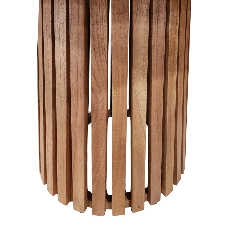 Τραπέζι Kenda I pakoworld mindi ξύλο σε φυσική απόχρωση Φ120x75εκ 5