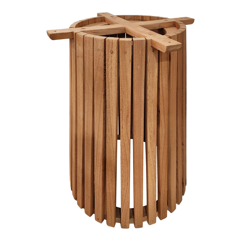 Βάση τραπεζιού εσωτερικού χώρου Galy I pakoworld mindi ξύλο σε φυσική απόχρωση Φ60x75εκ 1