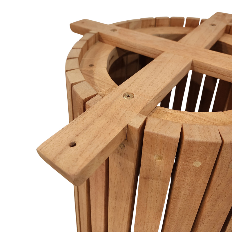 Βάση τραπεζιού εσωτερικού χώρου Galy I pakoworld mindi ξύλο σε φυσική απόχρωση Φ60x75εκ 3