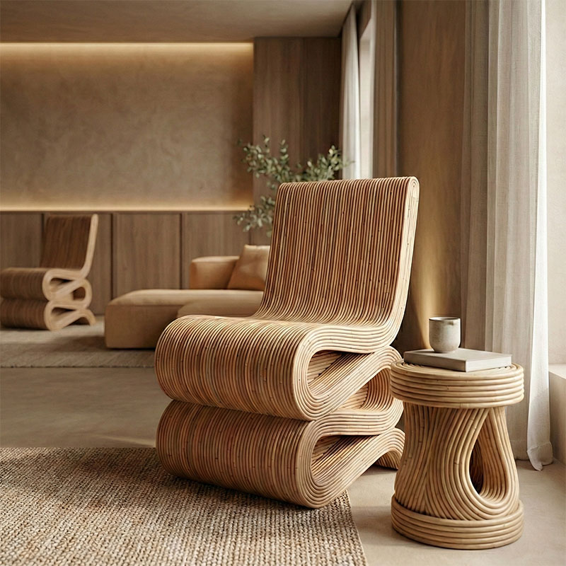 Πολυθρόνα Favorsy pakoworld rattan σε φυσική απόχρωση 52x65x90εκ 2