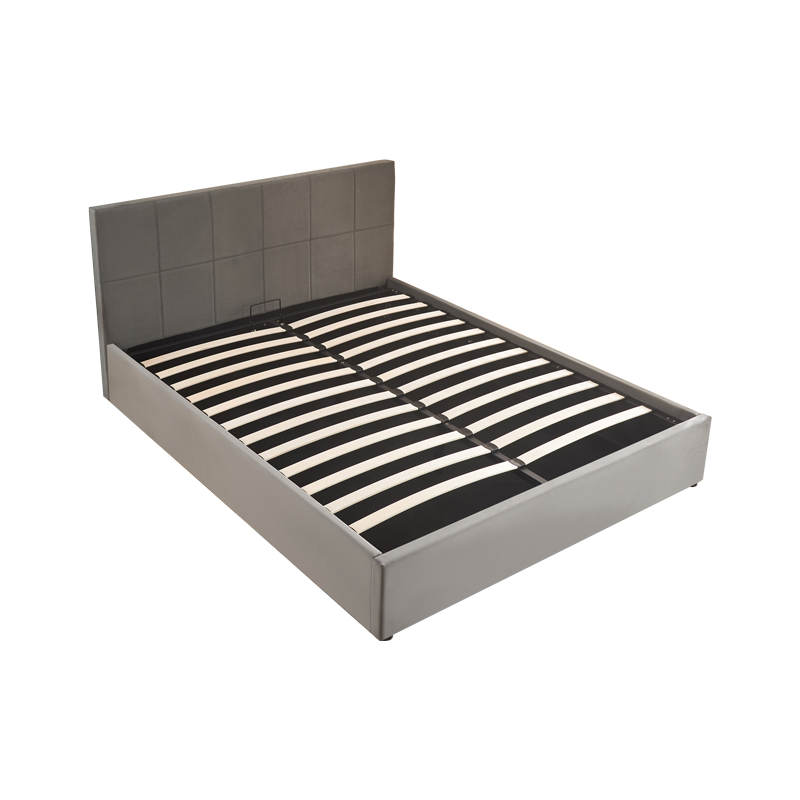 Κρεβάτι με αποθηκευτικό χώρο Zamblene pakoworld γκρι βελούδο 160x200εκ 5