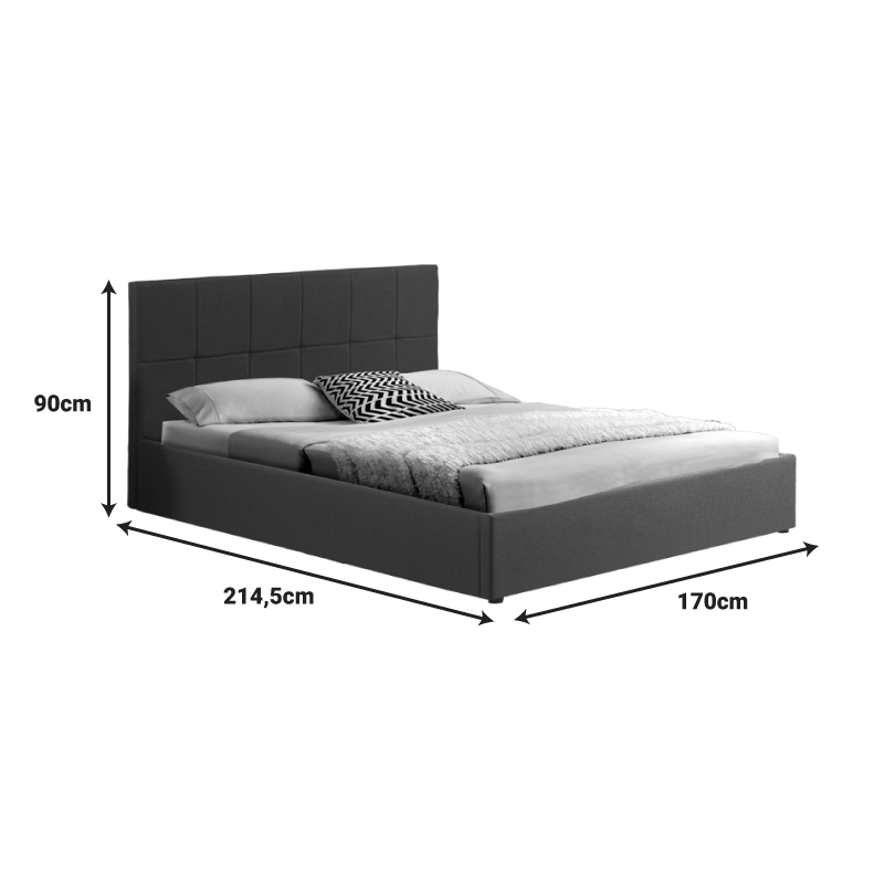 Κρεβάτι με αποθηκευτικό χώρο Zamblene pakoworld γκρι βελούδο 160x200εκ 8