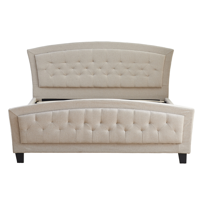 Κρεβάτι Camaro pakoworld ύφασμα σε μπεζ απόχρωση160x200εκ 3