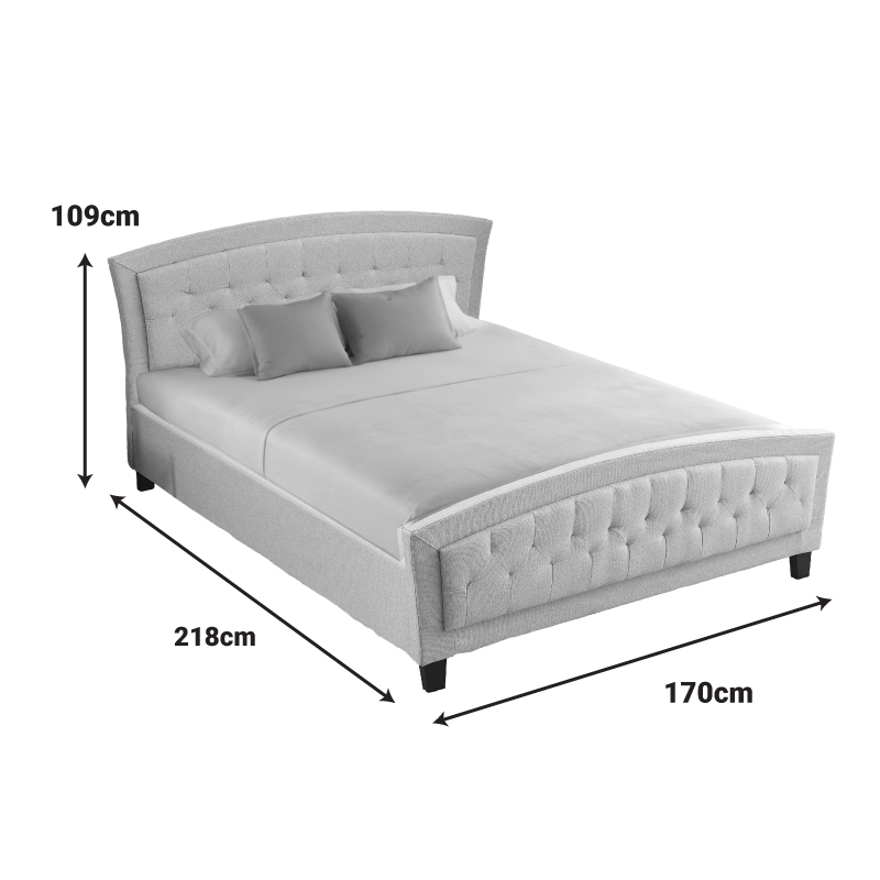 Κρεβάτι Camaro pakoworld ύφασμα σε μπεζ απόχρωση160x200εκ 4