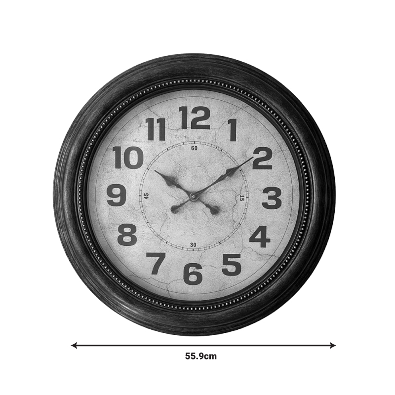 Ρολόι τοίχου Napol Inart σε μαύρη αντικέ και χρυσή απόχρωση Φ55.9x5.8εκ 2