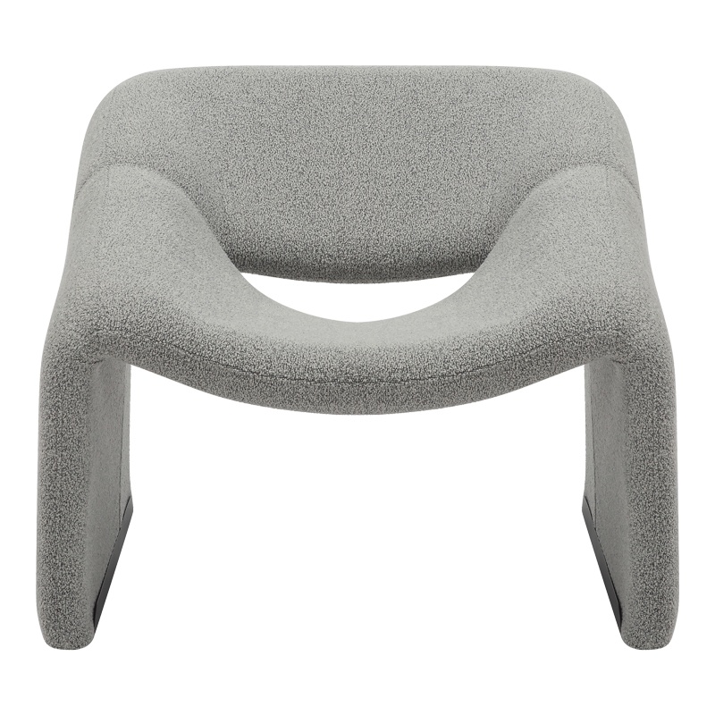 Πολυθρόνα Clous pakoworld μπουκλέ ύφασμα σε ανοιχτή γκρι απόχρωση 86x77x73.5εκ 5