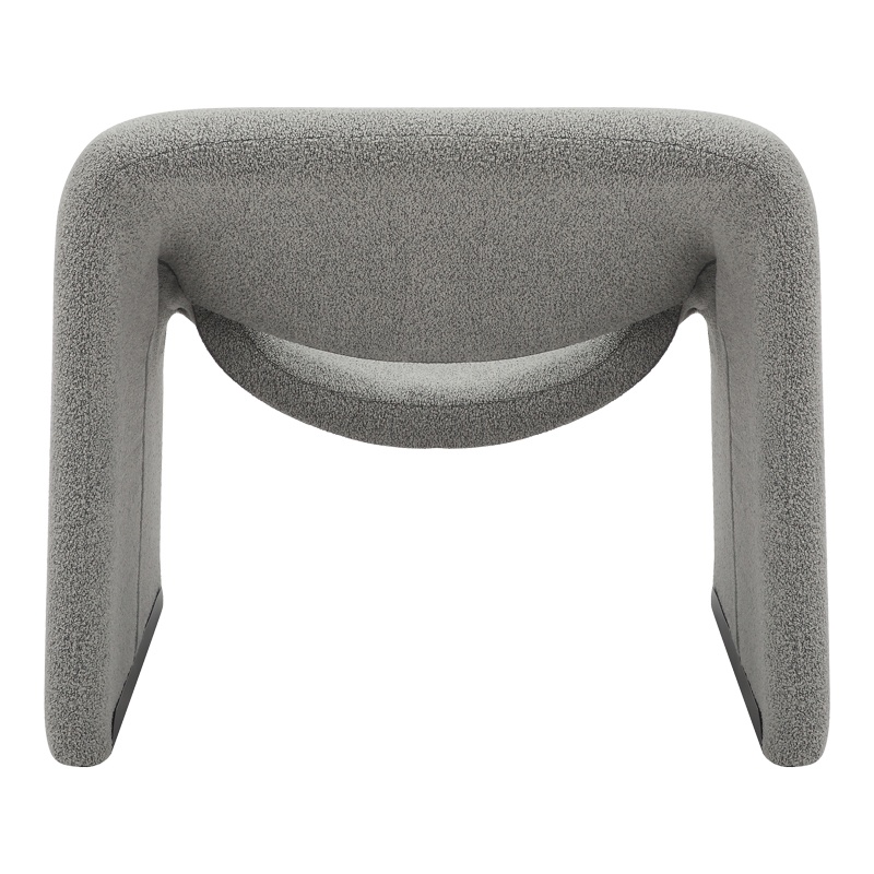 Πολυθρόνα Clous pakoworld μπουκλέ ύφασμα σε ανοιχτή γκρι απόχρωση 86x77x73.5εκ 6