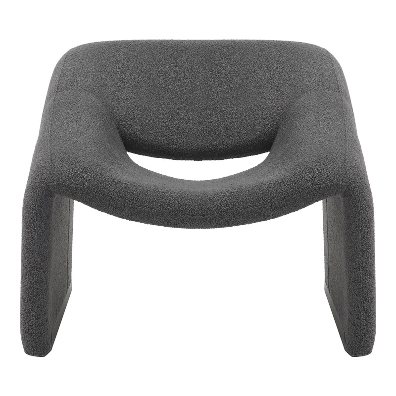 Πολυθρόνα Clous pakoworld μπουκλέ ύφασμα σε ανθρακί απόχρωση 86x77x73.5εκ 5