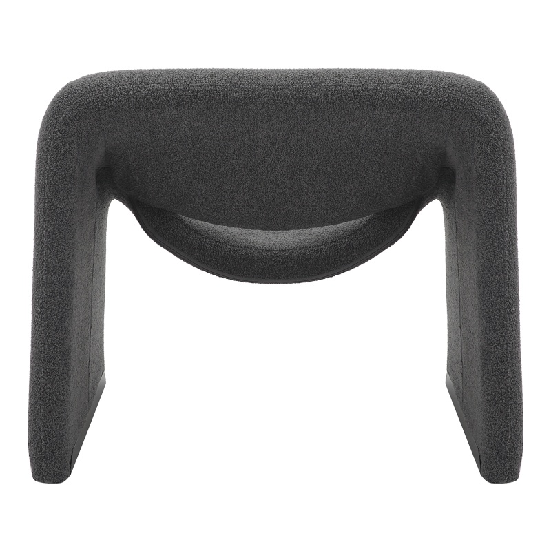 Πολυθρόνα Clous pakoworld μπουκλέ ύφασμα σε ανθρακί απόχρωση 86x77x73.5εκ 6