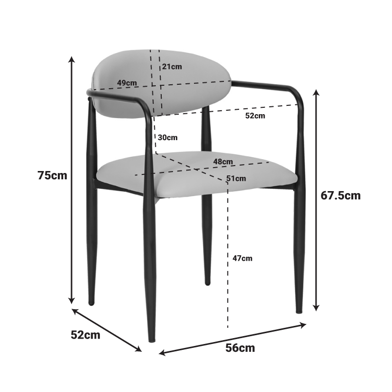 Πολυθρόνα Kalone pakoworld pu σε γκρι-μπεζ απόχρωση 56x55x78εκ 2