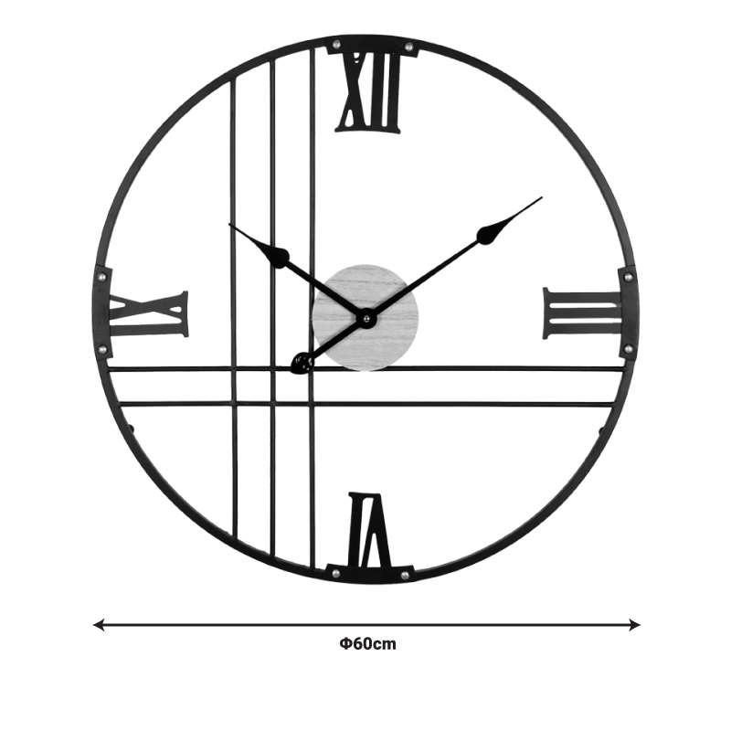 Ρολόι τοίχου Latine Inart μέταλλο σε μαύρη απόχρωση 60x2.5x60εκ 2