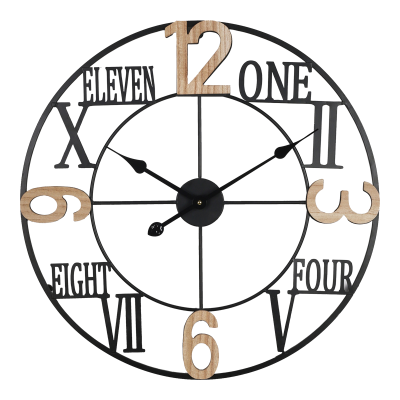 Ρολόι τοίχου Beauco Inart μέταλλο σε μαύρη απόχρωση 60x3x60εκ 1