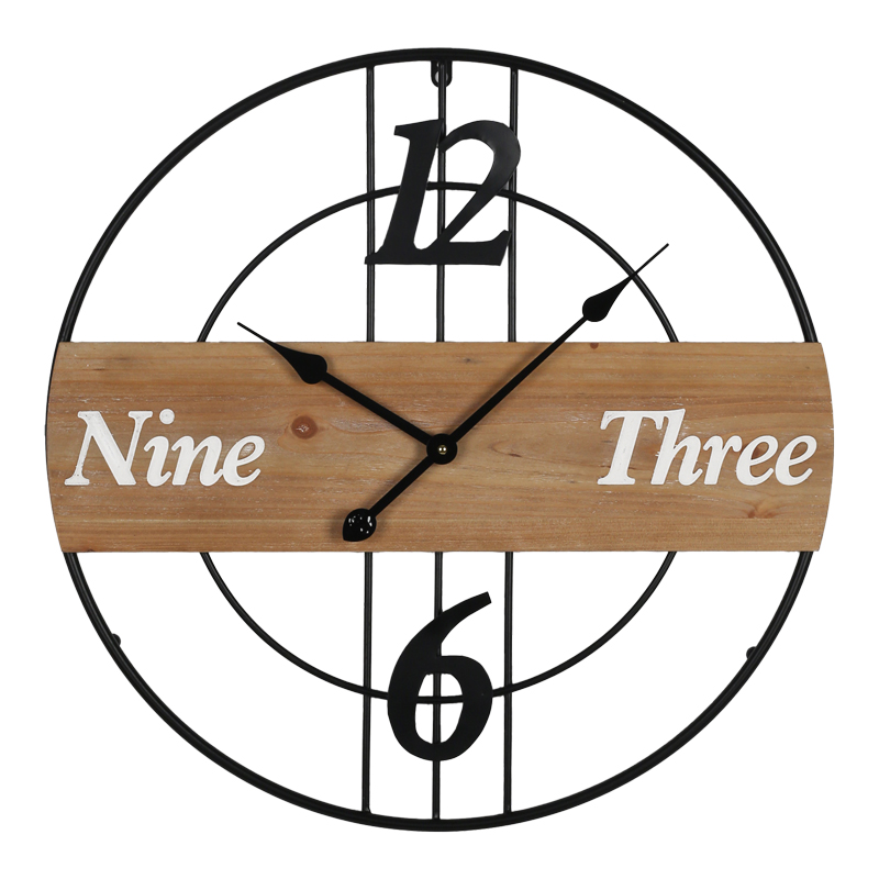 Ρολόι τοίχου Tabla Inart μέταλλο σε μαύρη απόχρωση 60x3x60εκ 1