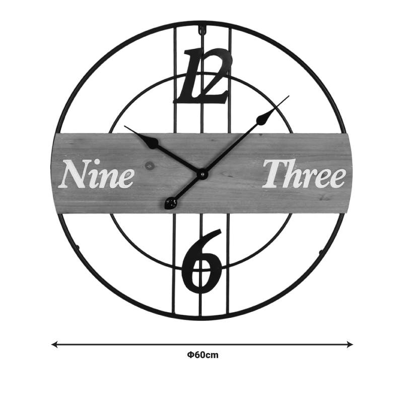 Ρολόι τοίχου Tabla Inart μέταλλο σε μαύρη απόχρωση 60x3x60εκ 2