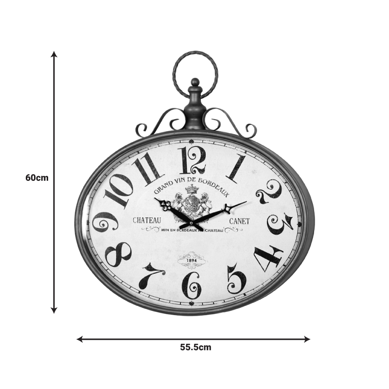 Ρολόι τοίχου Krepi Inart μέταλλο σε καφέ απόχρωση 55.5x6.5x60εκ 2