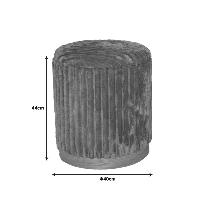 Σκαμπό Pance Inart σετ 2 τεμ μπουκλέ ύφασμα σε μπεζ και λευκή απόχρωση 5