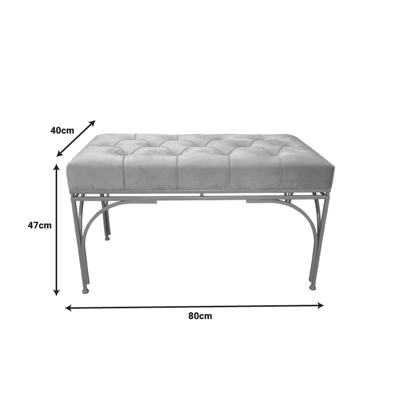 Σκαμπό Reigner Inart σετ 2 τεμ βελούδο σε μπεζ απόχρωση 5