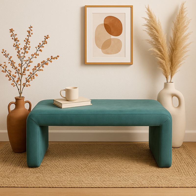 Σκαμπό Gagga Inart βελούδο σε πράσινη απόχρωση 110x40x45εκ 2