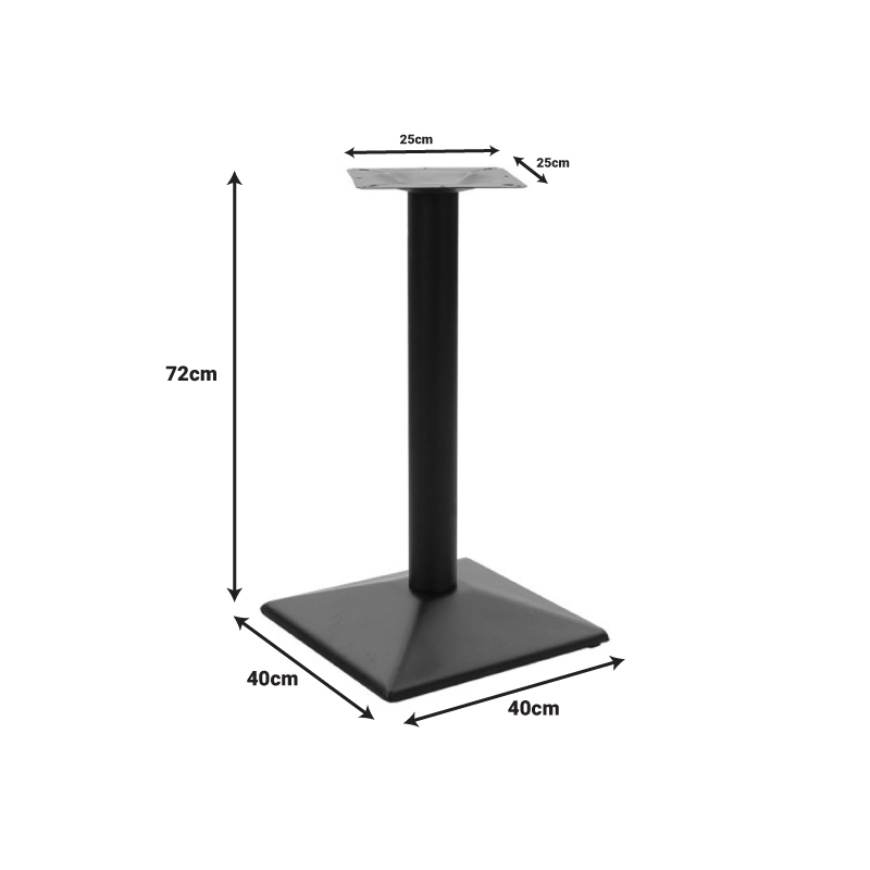 Βάση τραπεζιού Ova pakoworld μεταλλική σε μαύρη απόχρωση 40x40x72εκ 2