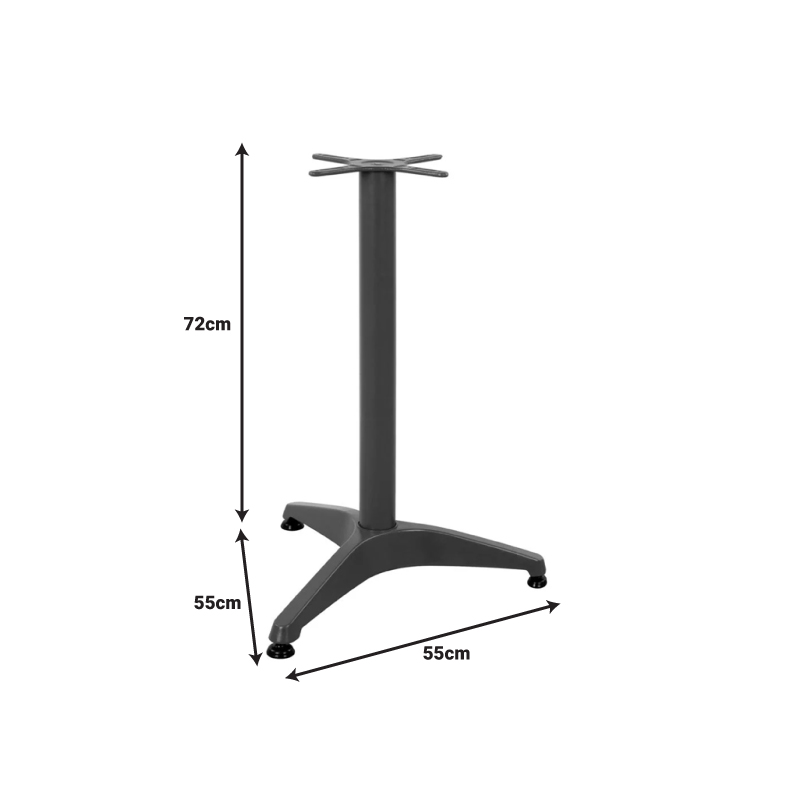 Βάση τραπεζιού Oiseau pakoworld μεταλλική σε μαύρη απόχρωση 45x45x72εκ 2