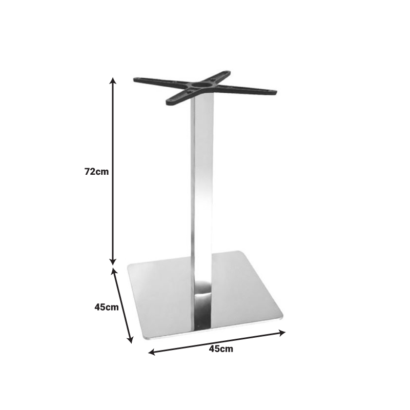 Βάση τραπεζιού Galax pakoworld αλουμινίου σε ασημί απόχρωση 45x45x72εκ 2