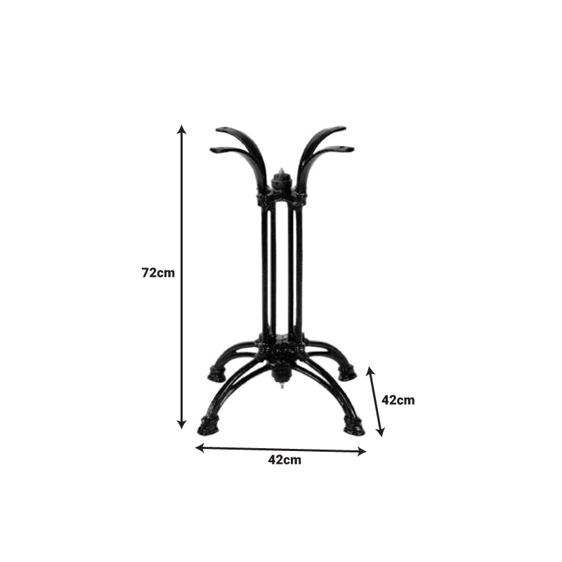 Βάση τραπεζιού Astu pakoworld μεταλλική σε μαύρη απόχρωση 42x42x72εκ 2