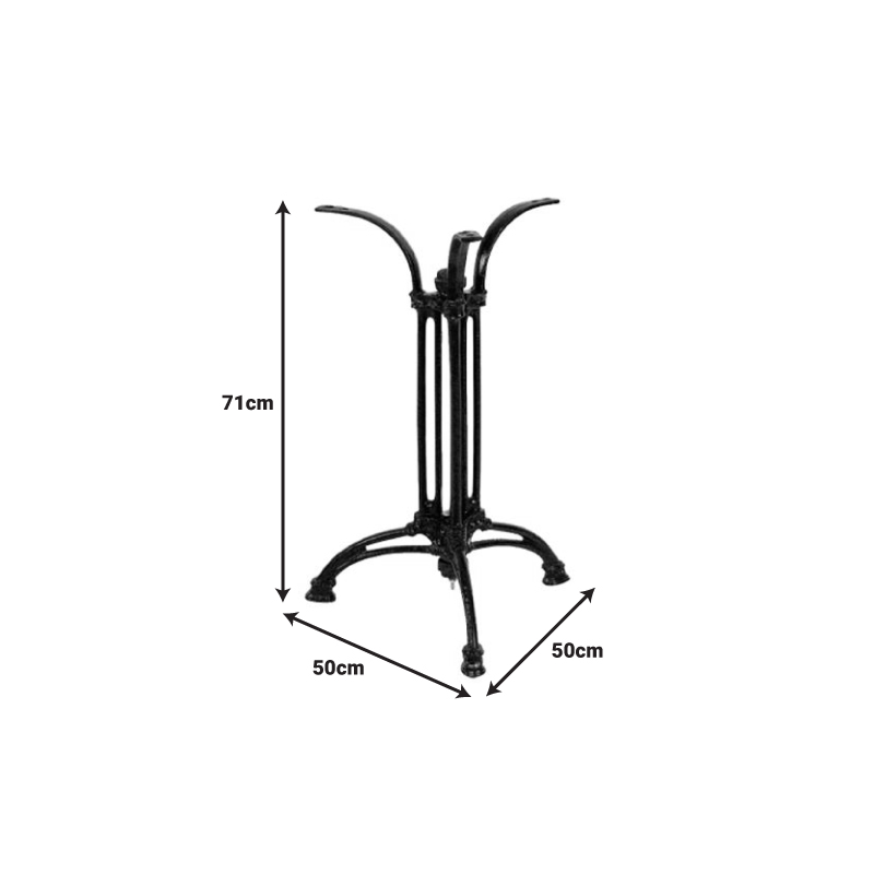 Βάση τραπεζιού Outil pakoworld μεταλλική σε μαύρη απόχρωση 50x50x71εκ 2