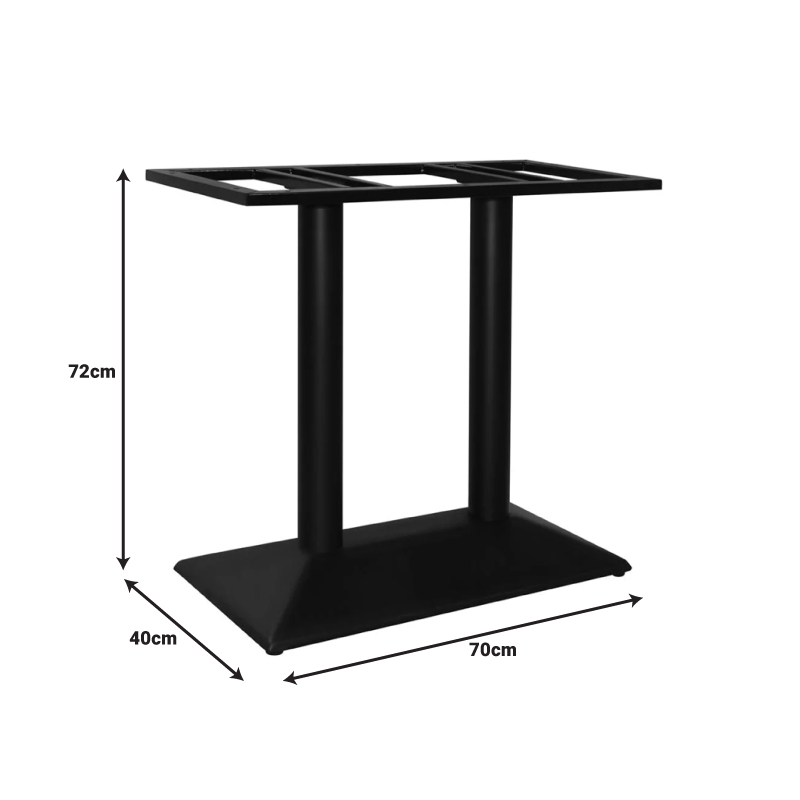 Βάση τραπεζιού Soutenir pakoworld μεταλλική σε μαύρη απόχρωση 80x40x72εκ 2