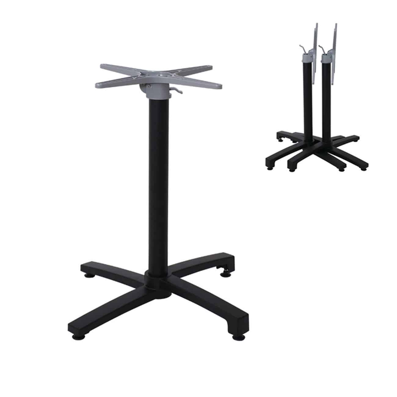 Βάση τραπεζιού Levo pakoworld πτυσσόμενη μεταλλική σε μαύρη απόχρωση 69x69x73εκ 2