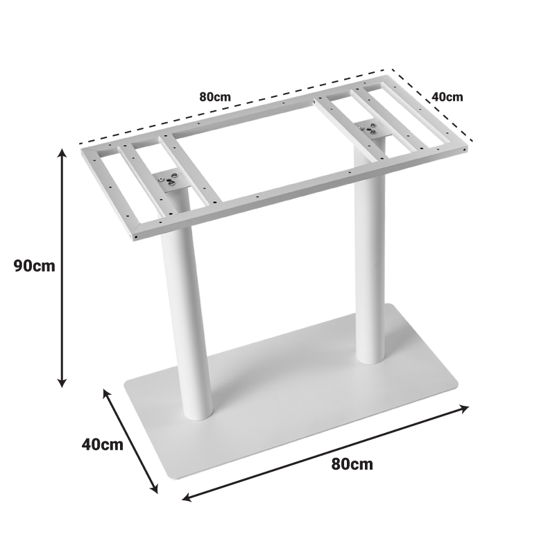 Βάση τραπεζιού Soign pakoworld μέταλλο λευκό 80x40x90εκ 3