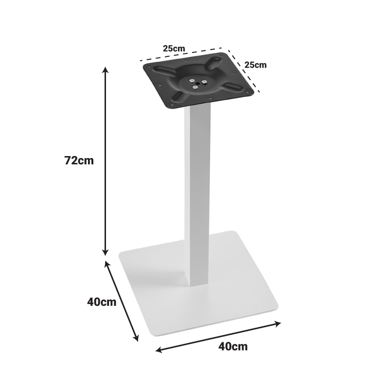 Βάση τραπεζιού Batan I pakoworld μέταλλο λευκό 40x40x72εκ 3